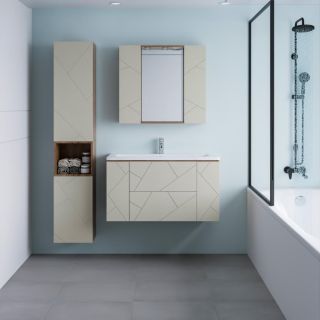 Тумба под раковину Бриклаер Кристалл 4627125416897 100 см латте